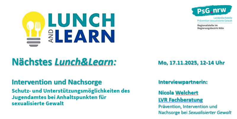 Lunch&Learn am 17.11.2025: Intervention und Nachsorge