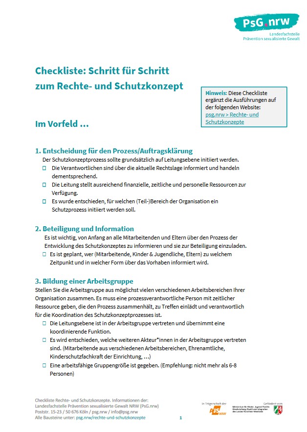 Checkliste: Schritt für Schritt zum Rechte- und Schutzkonzept