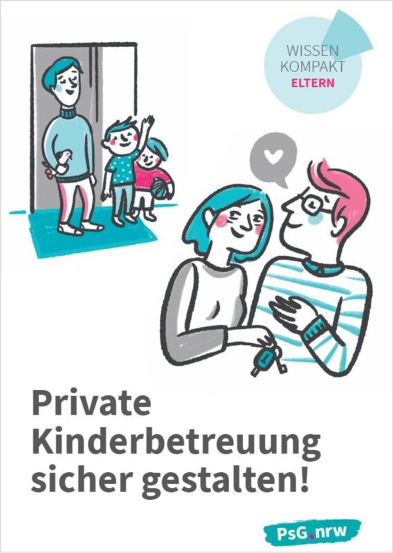 Private Kinderbetreuung sicher gestalten: Auf dem Bild ist ein Paar zusehen, welches die Kinder zu Hause mit einer Betreuer*in lässt.